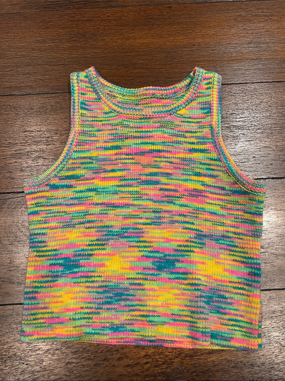 Women’s Neon Multicolor Knit Tank Top